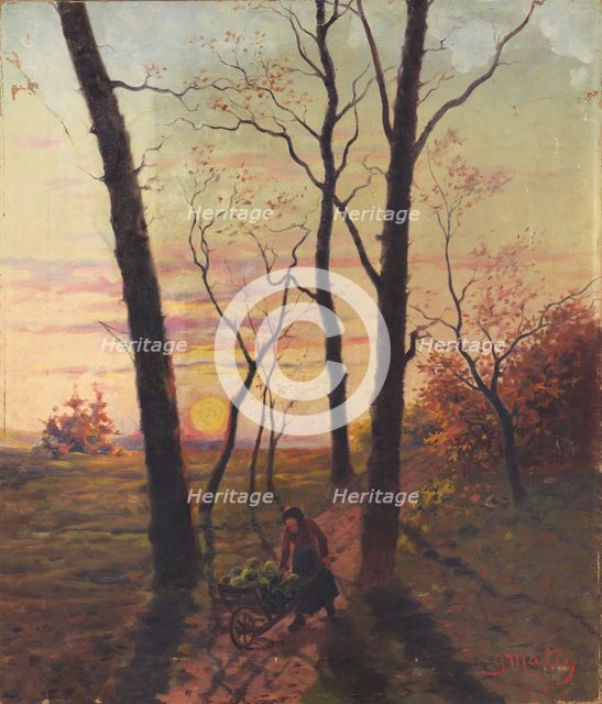 Sunset in Pezinok, around 1905. Creator: Gustav Mally.