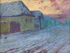 Sunset in Pezinok, around 1905. Creator: Gustav Mally