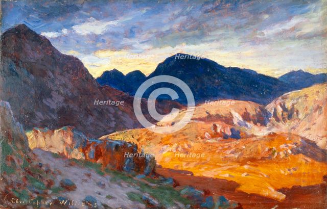 'Sunset in the Welsh hills', 1893-1934. Creator: Christopher Williams.