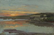 Sunset in the bay, 1880. Creator: Victor Westerholm
