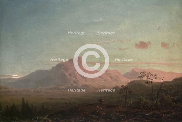 Sunset in the High Mountains, 1851. Creator: Gustav Adolph Mordt.