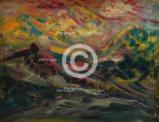 Sunset in the Mountains, 1940-1944. Creator: Arnold Peter Weisz-Kubincan.