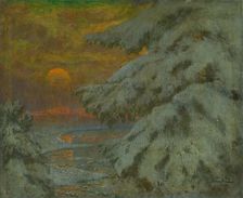 Sunset in winter, 1917. Creator: Ferdinand Katona