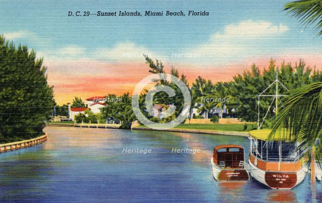 Sunset Islands, Miami Beach, Florida, USA, 1939. Artist: Unknown