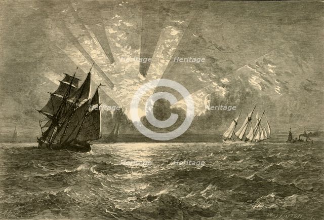 'Sunset, Lake Michigan', 1874.  Creator: W. J. Linton.