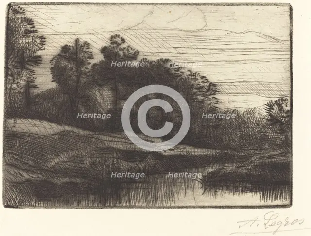 Sunset (Le soir (Coucher de soleil)). Creator: Alphonse Legros.