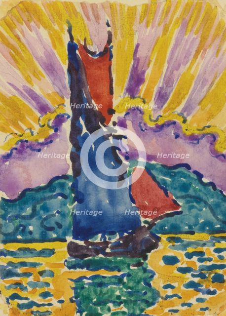 Sunset (L'Éventail), c. 1905. Artist: Signac, Paul (1863-1935)