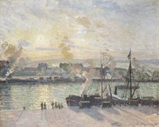 Sunset, the port of Rouen (Steamboats), 1898. Artist: Camille Pissarro