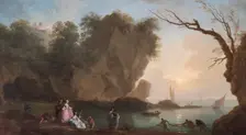 Sunset: View over a Bay with Figures 1742. Artist: Claude-Joseph Vernet