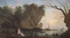 Sunset: View over a Bay with Figures 1742. Artist: Claude-Joseph Vernet