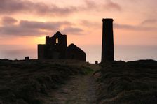 Sunset, Wheal Coates tin mine, St Agnes, Cornwall, 2009. Creator: Peter Thompson