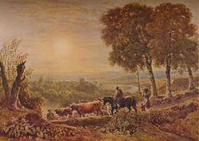 Sunset with Cattle 1841. Creator: George Barret the Younger