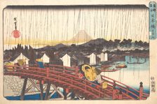 Sunshower at Nihonbashi, 1833-34., 1833-34. Creator: Ando Hiroshige