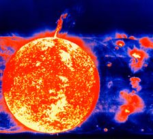 Sunspots and solar prominences, 1973. Creator: Unknown