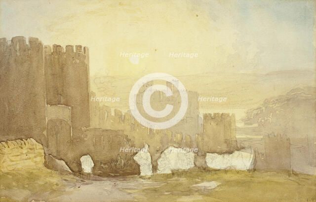 Sunrise, Conway Castle, 1830. Creator: David Cox the elder.