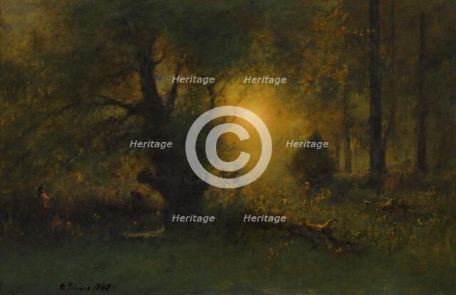 Sunrise In The Woods, 1887. Creator: George Inness.