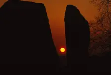 Sunrise, Megalithic circle, Avebury, Wiltshire, 20th century. Artist: CM Dixon