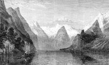 "Sunrise on the Königs See, Berchtesgaden, Bavarian Alps", by W. C. Smith, in the exhibition...1864. Creator: J Cooper