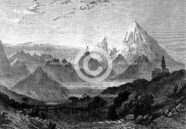 "Sunrise on the Watzmann, Berchtesgaden, Bavarian Alps", by Collingwood Smith..., 1873. Creator: J Greenaway.