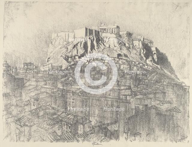 Sunrise over the Acropolis, 1913. Creator: Joseph Pennell.