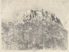 Sunrise over the Acropolis, 1913. Creator: Joseph Pennell