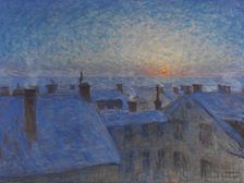 Sunrise over the Rooftops. Motif from Stockholm, 1903. Creator: Eugène Jansson