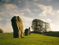 Sunrise over the stones, Avebury Stone Circle, Wiltshire, 1990
