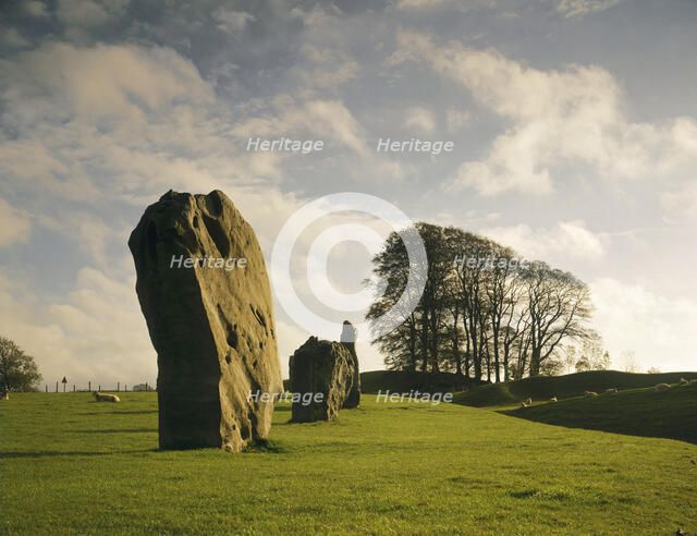 Sunrise over the stones, Avebury Stone Circle, Wiltshire, 1990. Artist: Unknown