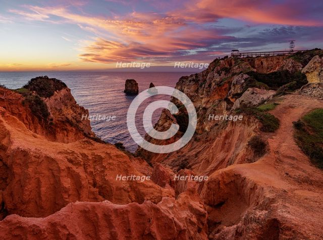 Sunrise, Ponta da Piedade, Lagos, Algarve, Portugal, 2024. Creator: Peter Thompson.