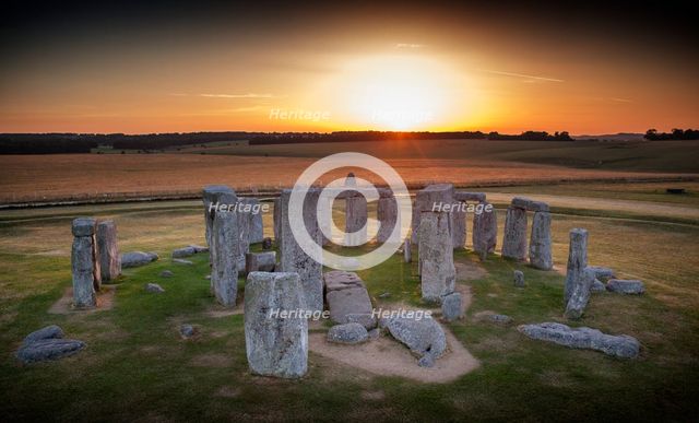 Sunrise, Stonehenge, Wiltshire.  Artist: Historic England Staff Photographer.