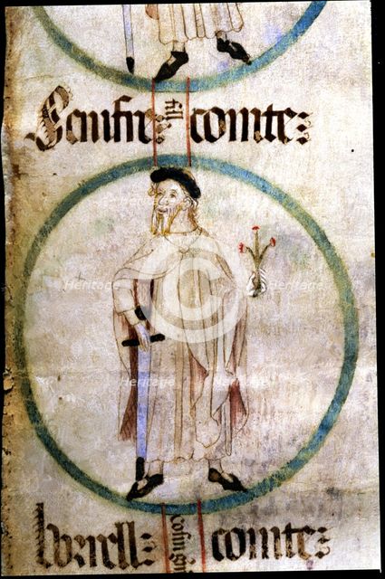 Sunyer I (c.890 - 950), count of Barcelona, Gerona and Ausona, son of Guifre I 'the Hairy', minia…