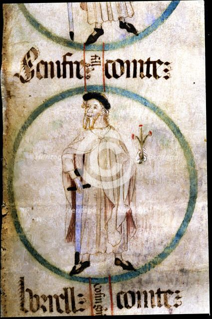 Sunyer I (c.890 - 950), count of Barcelona, Gerona and Ausona, son of Guifre I 'the Hairy', minia…