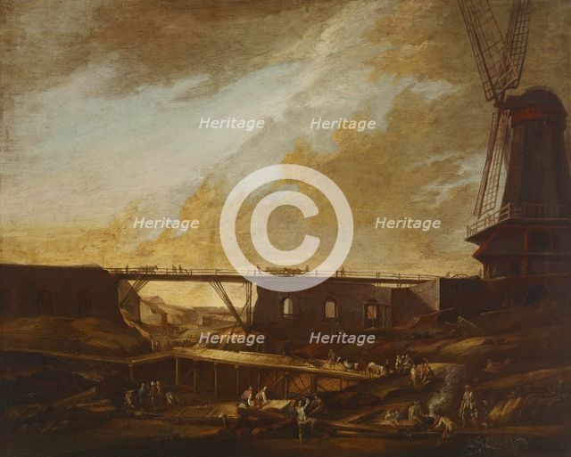 Suomenlinna under Construction, the Thunberg Mill, c1760-1763. Creator: Augustin Ehrensvard.