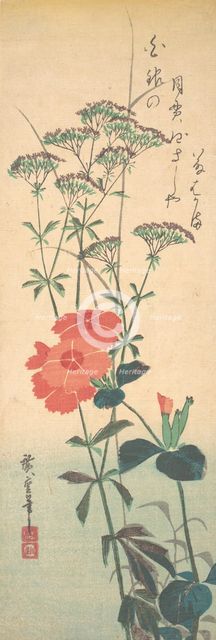 Superb Pinks and Chinese Agrimony, ca. 1836., ca. 1836. Creator: Ando Hiroshige.