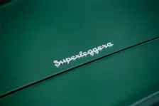 Superleggera logo on a 1961 Aston Martin DB4 GT previously owned by Donald Campbell. Creator: Unknown