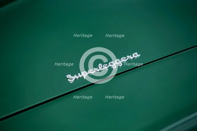 Superleggera logo on a 1961 Aston Martin DB4 GT previously owned by Donald Campbell. Creator: Unknown.