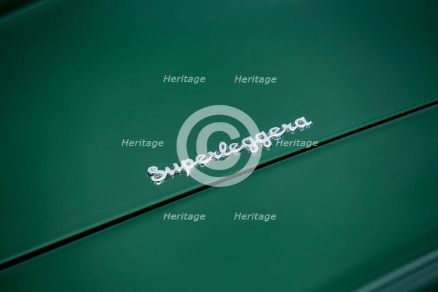 Superleggera logo on a 1961 Aston Martin DB4 GT previously owned by Donald Campbell. Creator: Unknown.