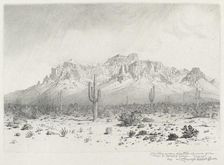 Superstition Mountain, Apache Trail, Arizona (no.1), 1929. Creator: George Elbert Burr