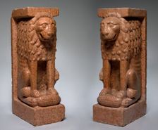 Supporting Lion (pair), style of the 1200s. Creator: Unknown