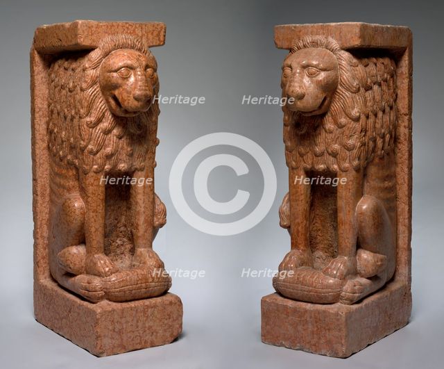 Supporting Lion (pair), style of the 1200s. Creator: Unknown.