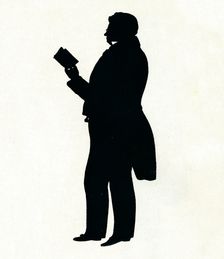 Supposititious Silhouette of William Makepeace Thackeray Reading c19th century. (1911)