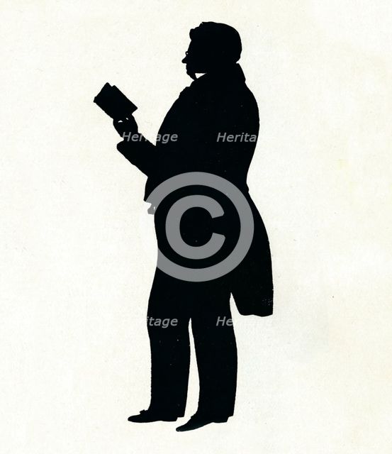'Supposititious Silhouette of William Makepeace Thackeray Reading', c19th century. (1911) Artist: Unknown.