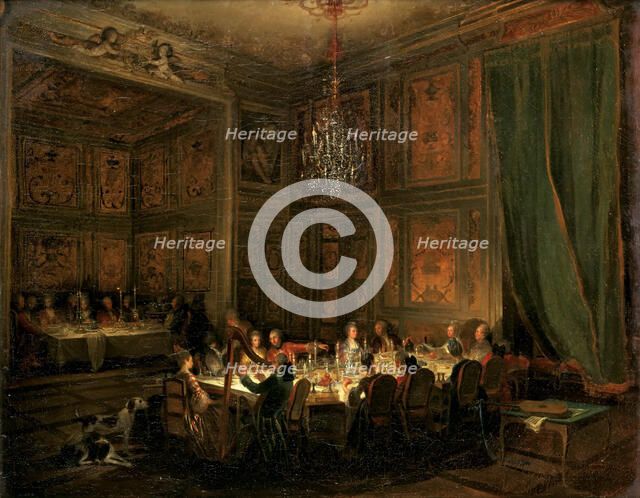 Supper of Prince de Conti at the Temple, 1766. Artist: Ollivier, Michel Barthélemy (1712-1784)