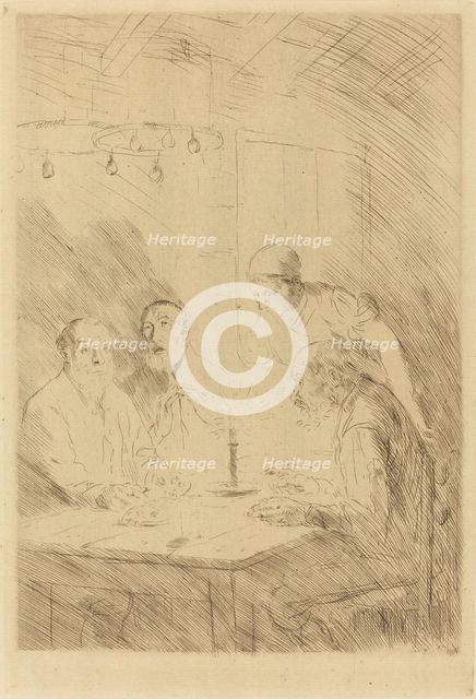 Supper of the Poor (Le souper chez misere). Creator: Alphonse Legros.