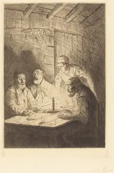 Supper of the Poor (Le souper chez misere). Creator: Alphonse Legros