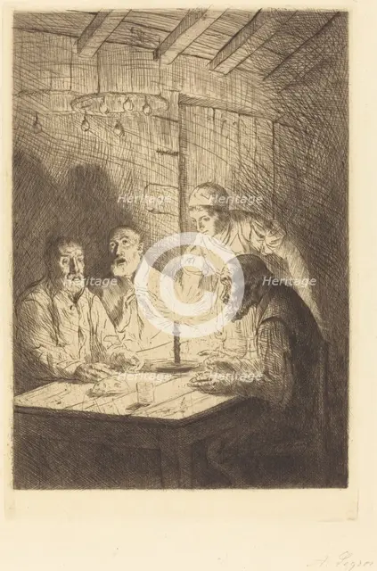Supper of the Poor (Le souper chez misere). Creator: Alphonse Legros.