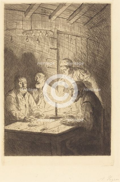 Supper of the Poor (Le souper chez misere). Creator: Alphonse Legros.
