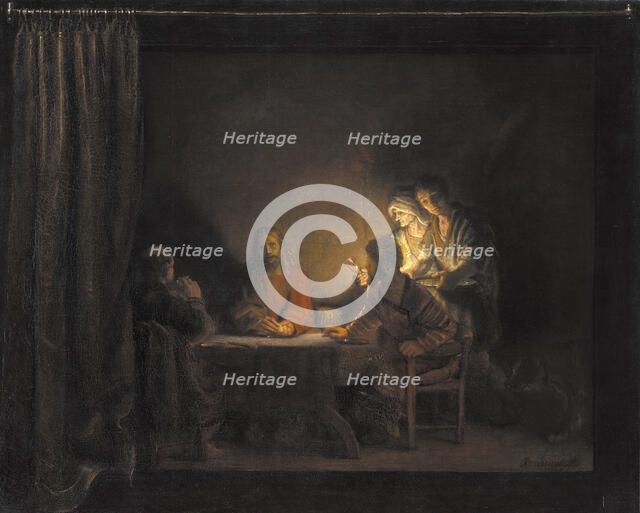 Supper at Emmaus, 1648. Creator: Workshop of Rembrandt.