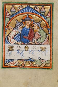 Supper at Emmaus, about 1190-1200. Creator: Unknown
