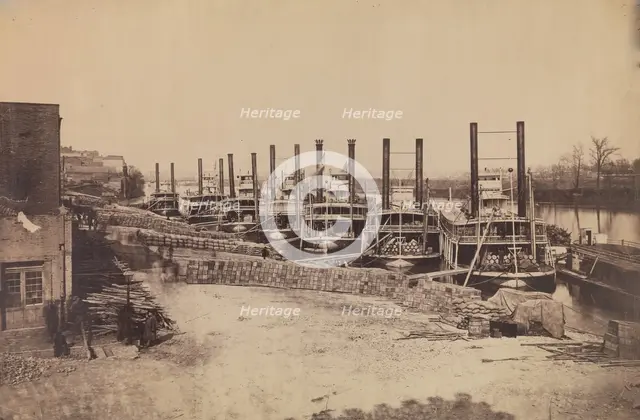 Supply Steamers at Nashville, Tennessee, 1862. Creator: Rodney Poole.